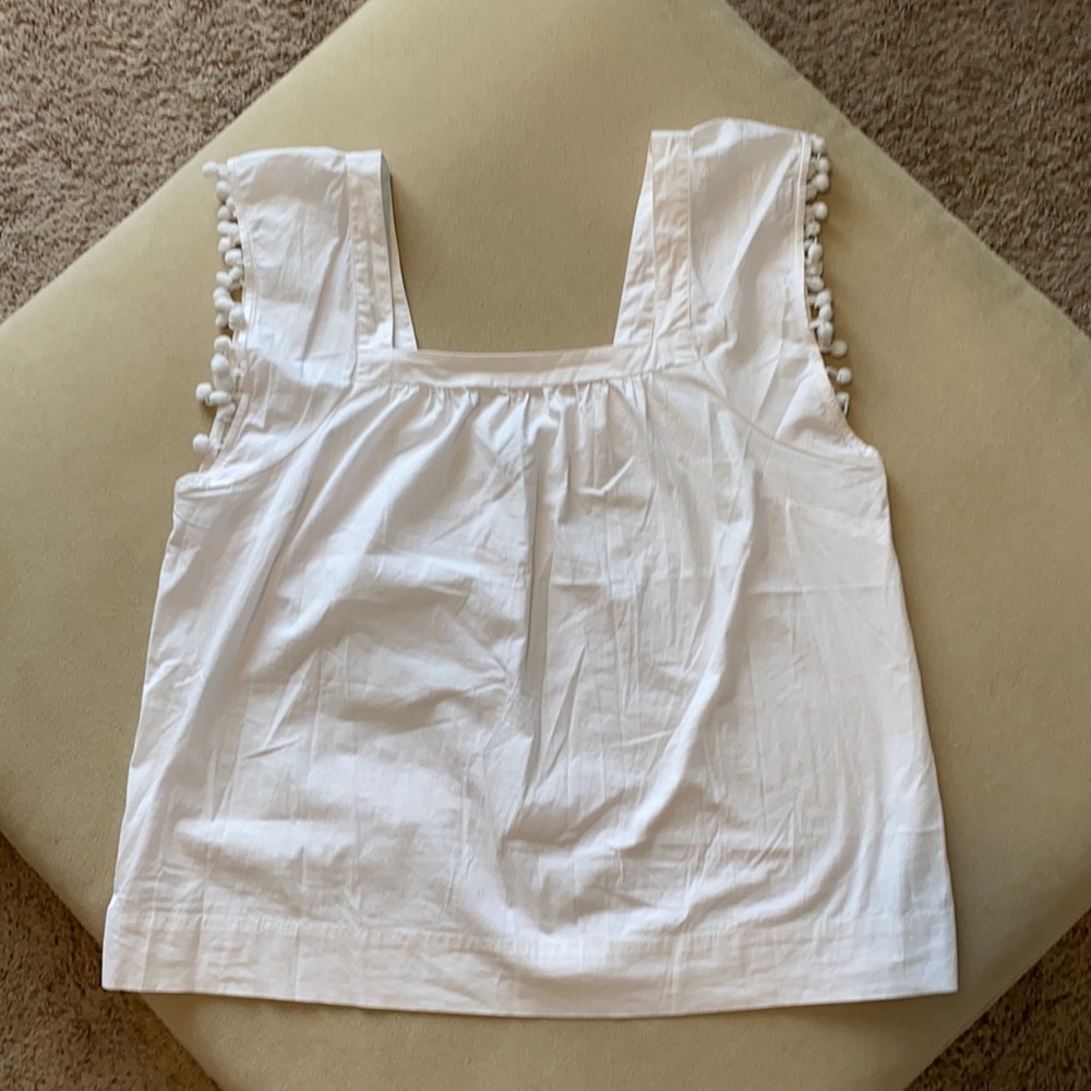 J.crew tank with Pom detail
